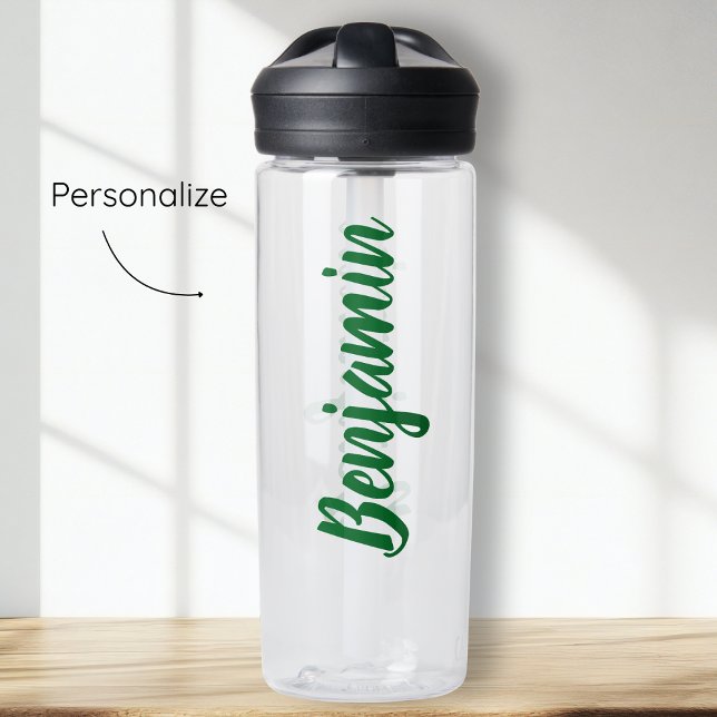 Green Script-Individuelle Name Trinkflasche (Von Creator hochgeladen)