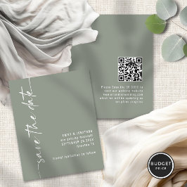 Green Script QR Wedding Save the Date