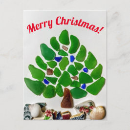 Green Sea Glass Washington Strände Weihnachtsbaum Feiertagspostkarte