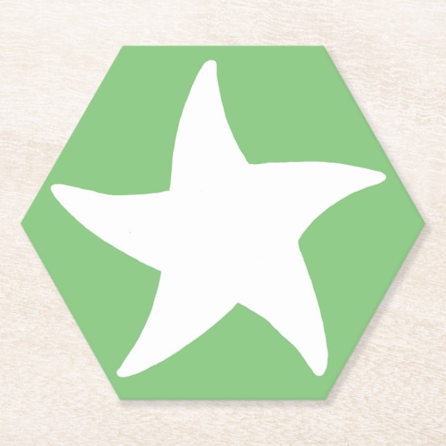 Green Sea Star Paper Untersetzer (Vorderseite)