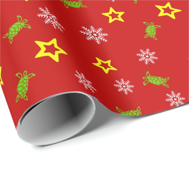 Green Sea Turtle Holiday Geschenkpapier Wrapping P (Rolleneckpunkt)