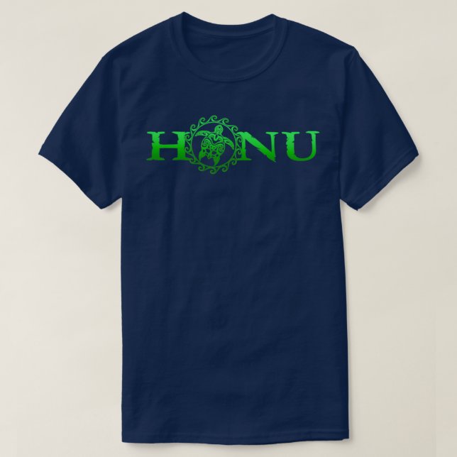 Green Sea Turtle Tribal Honu Hawaii Turtles T-Shirt (Design vorne)