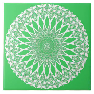 Green Seedling Tristyns Mandala Fliese
