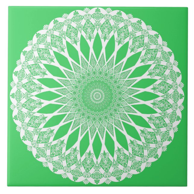Green Seedling Tristyns Mandala Fliese (Vorderseite)