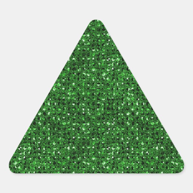 Green Sequin Effect Triangle Aufkleber (Vorderseite)