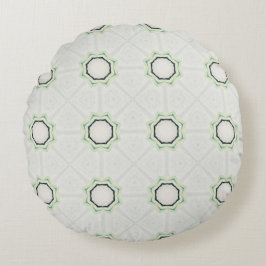 Green Serene Bloom Rundes Kissen