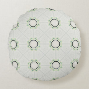 Green Serene Bloom Rundes Kissen