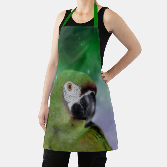 Green Severe Macaw Parrot Bird Art Schürze (InSitu)