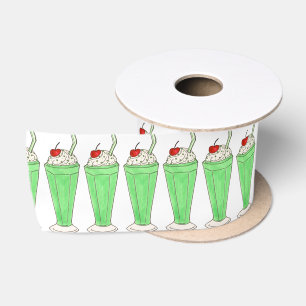 Green Shake Milkshake St. Patrick's Day Ribbon Satinband