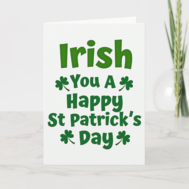 Green Shamrock Irish Card Karte (Vorderseite)
