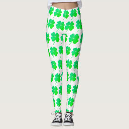Green Shamrock St. Patricks Day Leggings irlandais