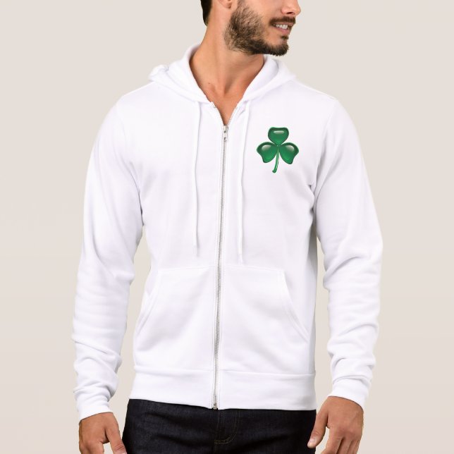 Green Shamrock Three-Leaf Clover Hoodie (Vorderseite)