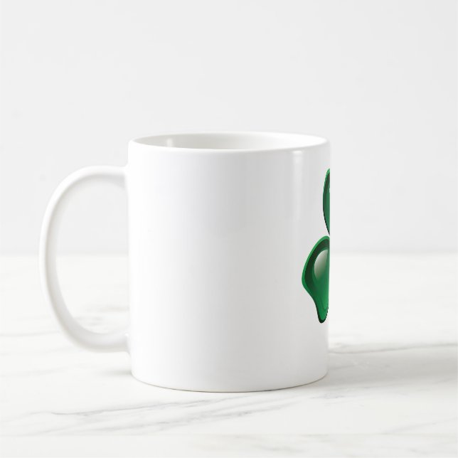 Green Shamrock Three-Leaf Clover Kaffeetasse (Links)