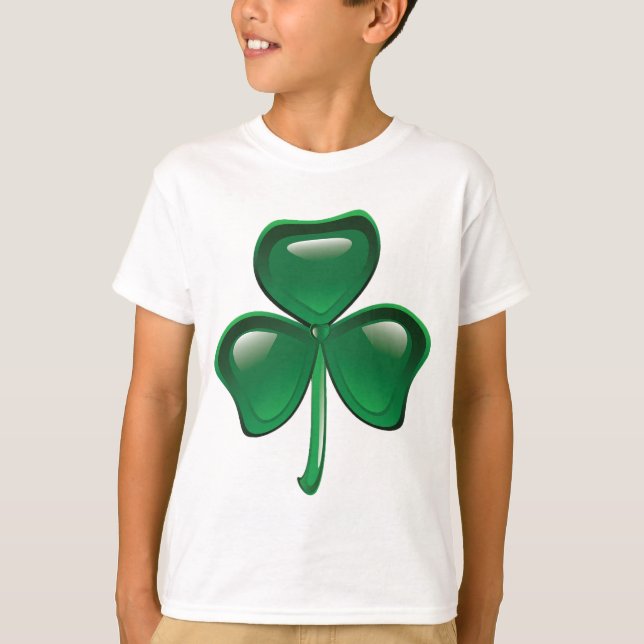 Green Shamrock Three-Leaf Clover T-Shirt (Vorderseite)
