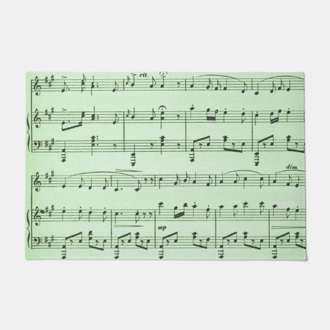 Green Sheet Music Fußmatte (Vorderseite)