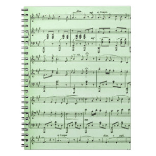 Green Sheet Music Notizblock