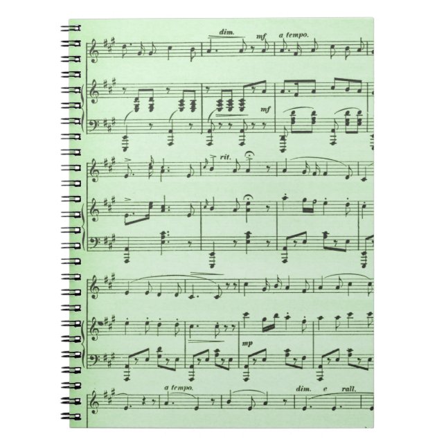 Green Sheet Music Notizblock (Vorderseite)
