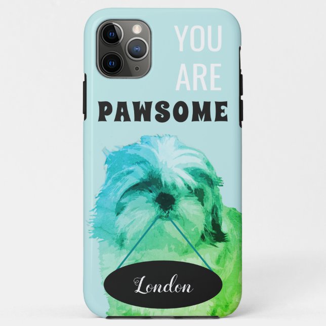 Green Shih Tzu iPhone 11 Pro Max Fall Case-Mate iPhone Hülle (Rückseite)