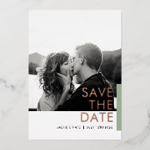 Green Shimmer Save the Date Folienkarte