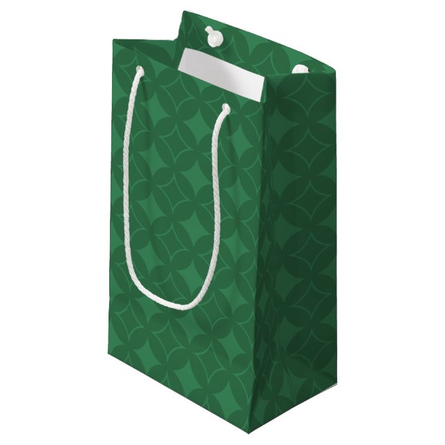 Green Shippo-Muster Kleine Geschenktüte (Vorderseite Schrägansicht)