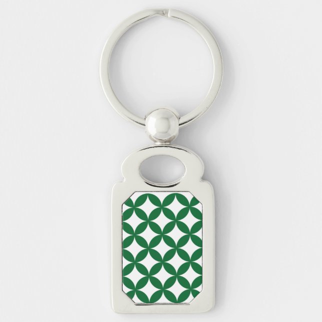 Green Shippo Rectangle Metal Schlüsselanhänger (Vorderseite)