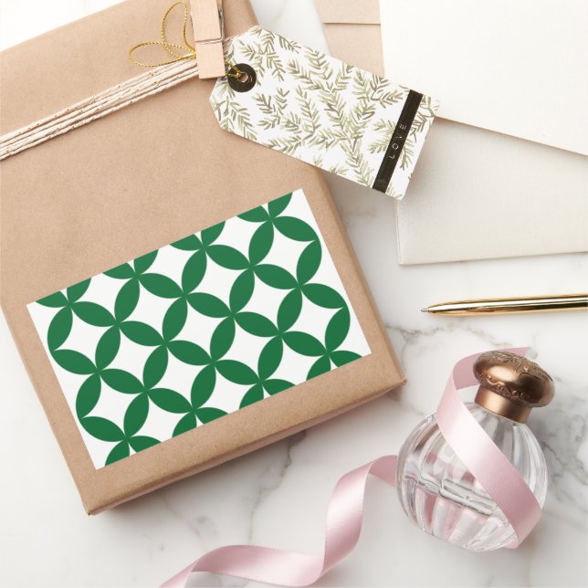 Green Shippo Rectangle Stickers (Schenken)