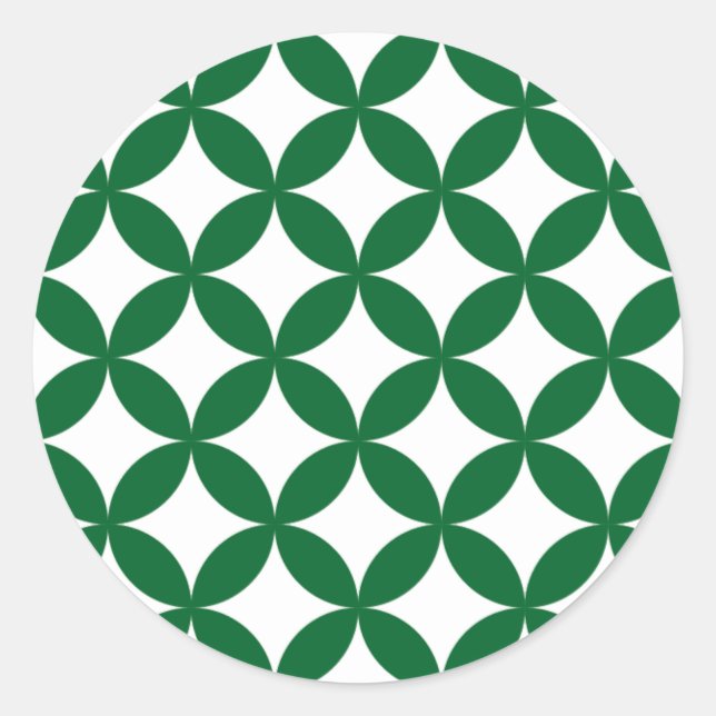 Green Shippo Round Stickers (Vorderseite)