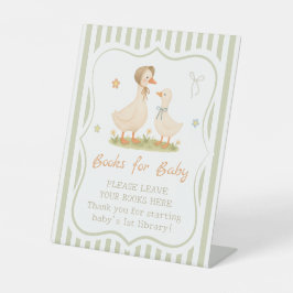 Green Silly Goose Baby Shower Books for Baby Sockelschild