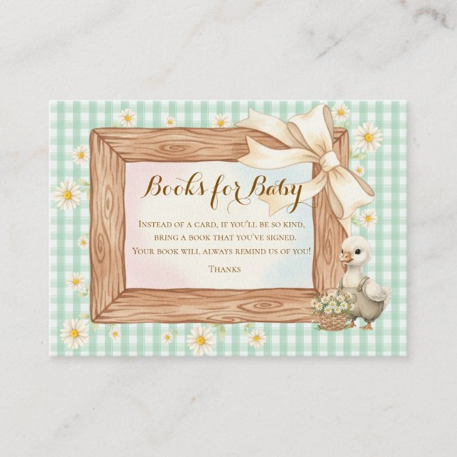 Green Silly Goose Books for Baby Begleitkarte (Vorderseite)