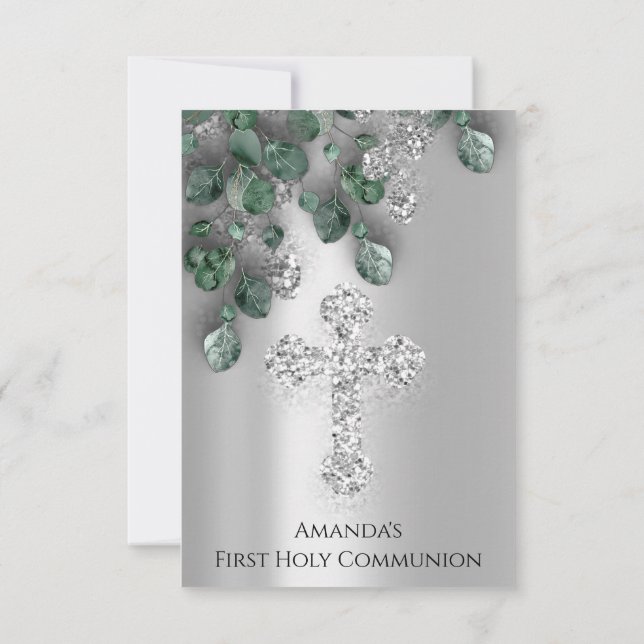 Green Silver First Heilige Kommune Christliches Kr Einladung (Rückseite)