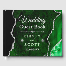 Green & Silver Glitzer Agate Wedding