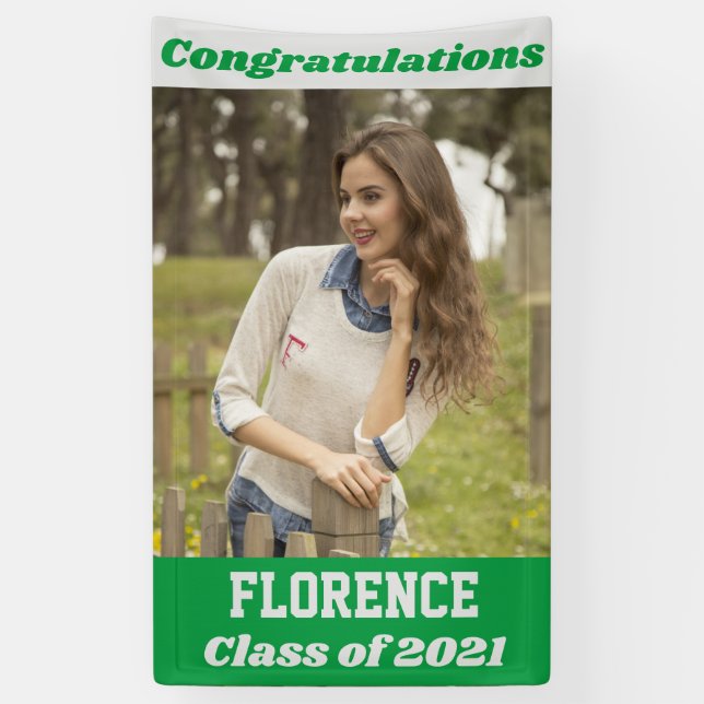 Green Silver Gratulation Abschluss Banner (Vertikal)