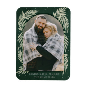 Green Silver Merry Arch Botanischer Foto Urlaub Magnet