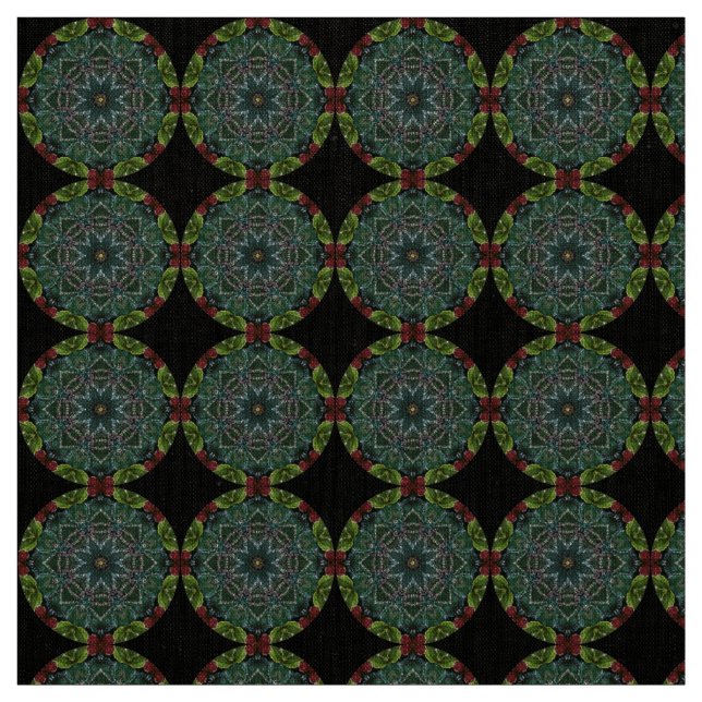 Green Silver Red Christmas Fabric Stoff (Muster)