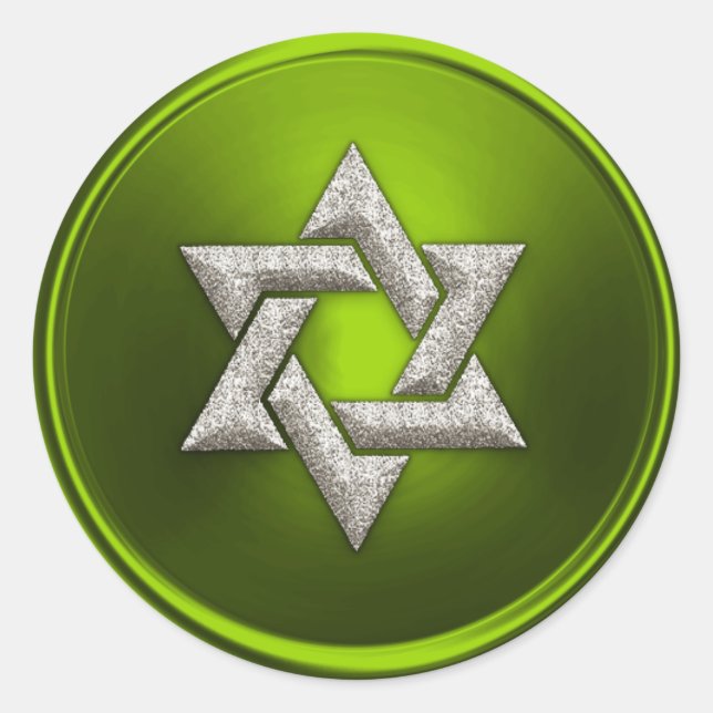 Green Silver Star von David Umschlag Aufkleber (Vorderseite)