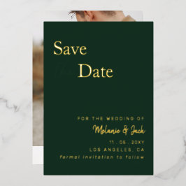 Green Simple Calligraphy Foto Save the Date Folieneinladung
