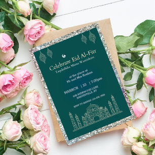 Green Simple Eid al fitr célébration Invitation