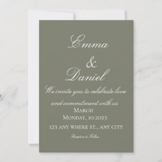 Green Simple Elegant Photo Wedding Invitation Einladung
