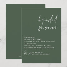 Green Simple Elegante Modernes Brautparty