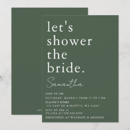 Green Simple Elegante Modernes Brautparty Einladung