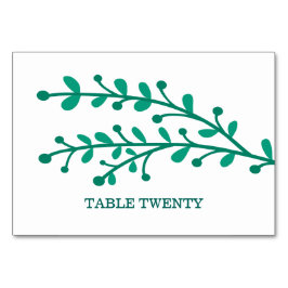 Green Simple Foliage Table Card Tischnummer