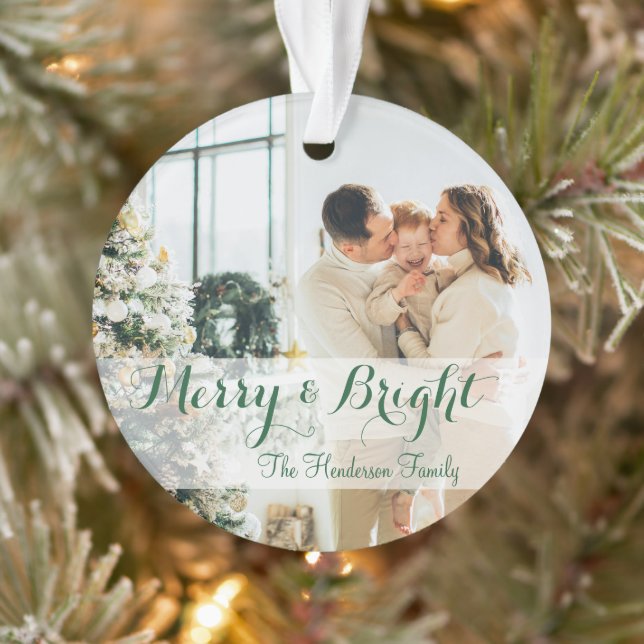 Green Simple Foto Ornament (Baum)