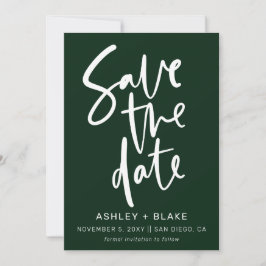 Green Simple Handwriting Calligraphy Save the Date