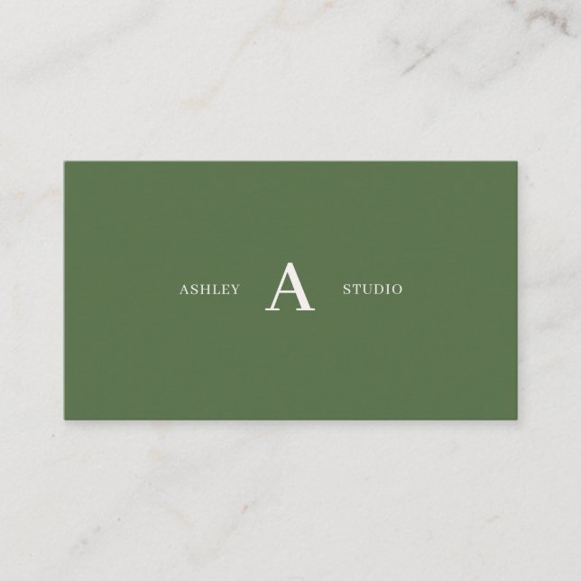 Green Simple Minimal Beruflich Business Cards Visitenkarte (Vorderseite)