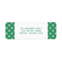 Green Simple Snowflake Holiday Address Labels