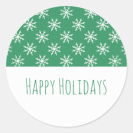 Green Simple Snowflake Holiday Stickers