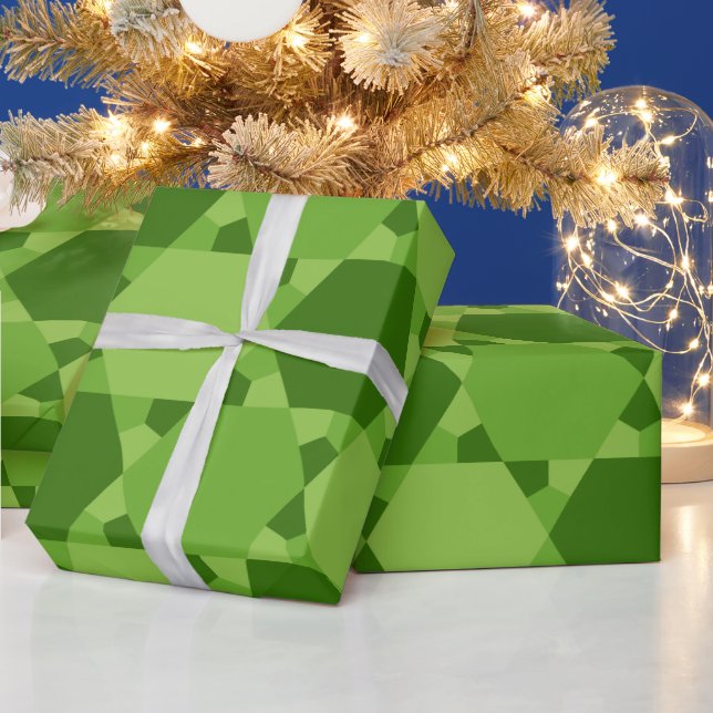 Green Six Point optische Illusion Muster Geschenkpapier (Feiertage)