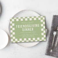 Green Skater Checkerboard Friendsgiving Dinner