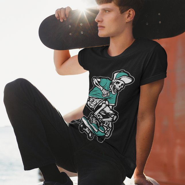 Green Skeleton Riding Skateboard Coole Grafik Mens T-Shirt (Von Creator hochgeladen)