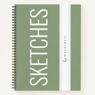 Green Sketchbook Large Print Title Individuelle Na Notizbuch